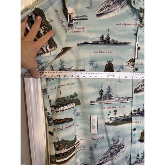 Vintage Kalaheo Hawaiian Shirt Mens 3XL Pearl Harbor USS Arizona WW2 Hawaii USA - Picture 2 of 11